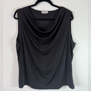 Notations Woman Black Cowl Neck Sleeveless Top Size 1X Stretchy Drape
